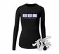 black womens long sleeve tee with AOL dial up DTG printed design