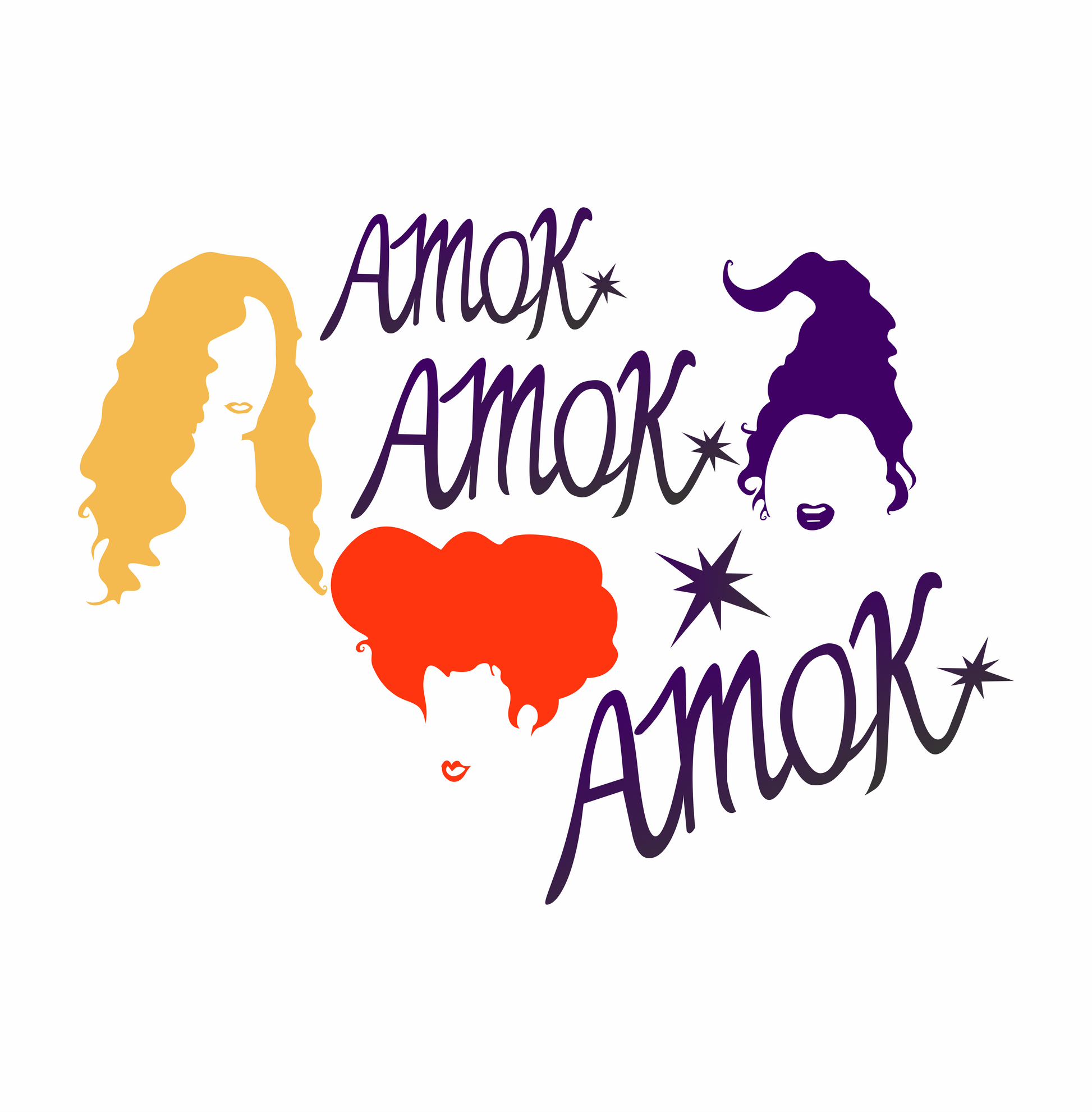 amok amok amok hocus pocus halloween DTG design graphic