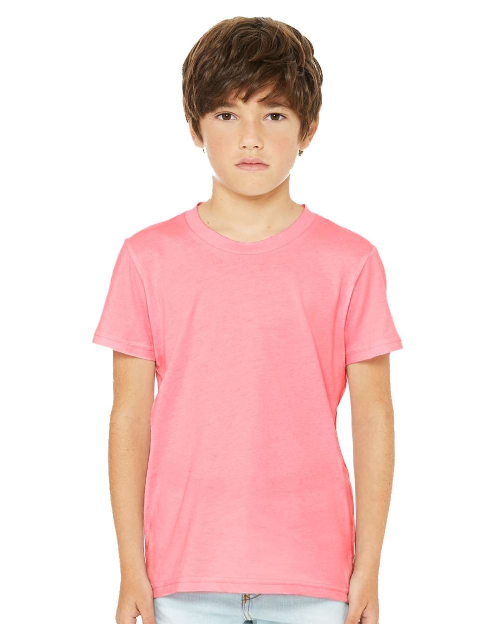 bella+canvas youth cvc t-shirt neon pink
