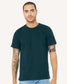 tattooed man wearing bella+canvas short sleeve t-shirt in atlantic
