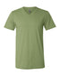 bella+canvas v-neck cvc t-shirt heather green