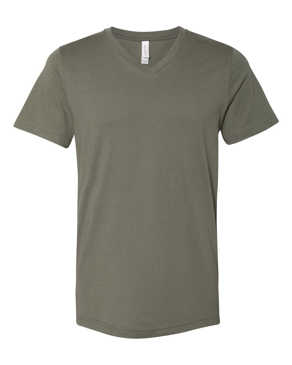 bella+canvas v-neck t-shirt military green