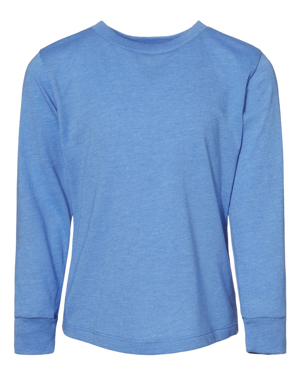 bella+canvas toddler long sleeve tee heather columbia blue