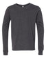 bella+canvas youth long sleeve tee dark grey heather