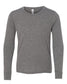 bella+canvas youth long sleeve tee grey triblend