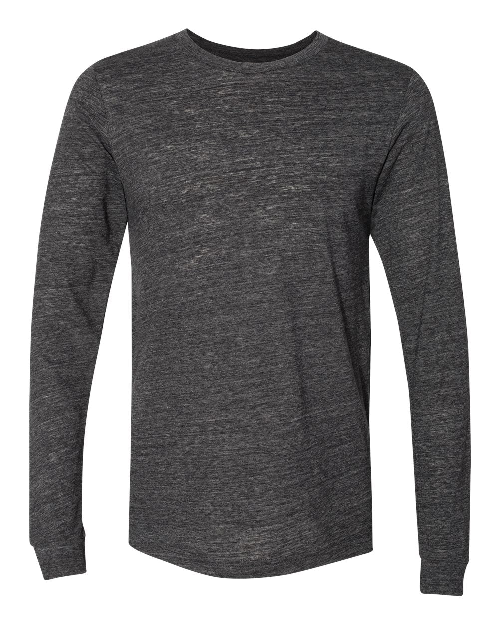 bella+canvas long sleeve tee charcoal black slub