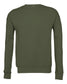bella+canvas fleece crewneck sweatshirt military green