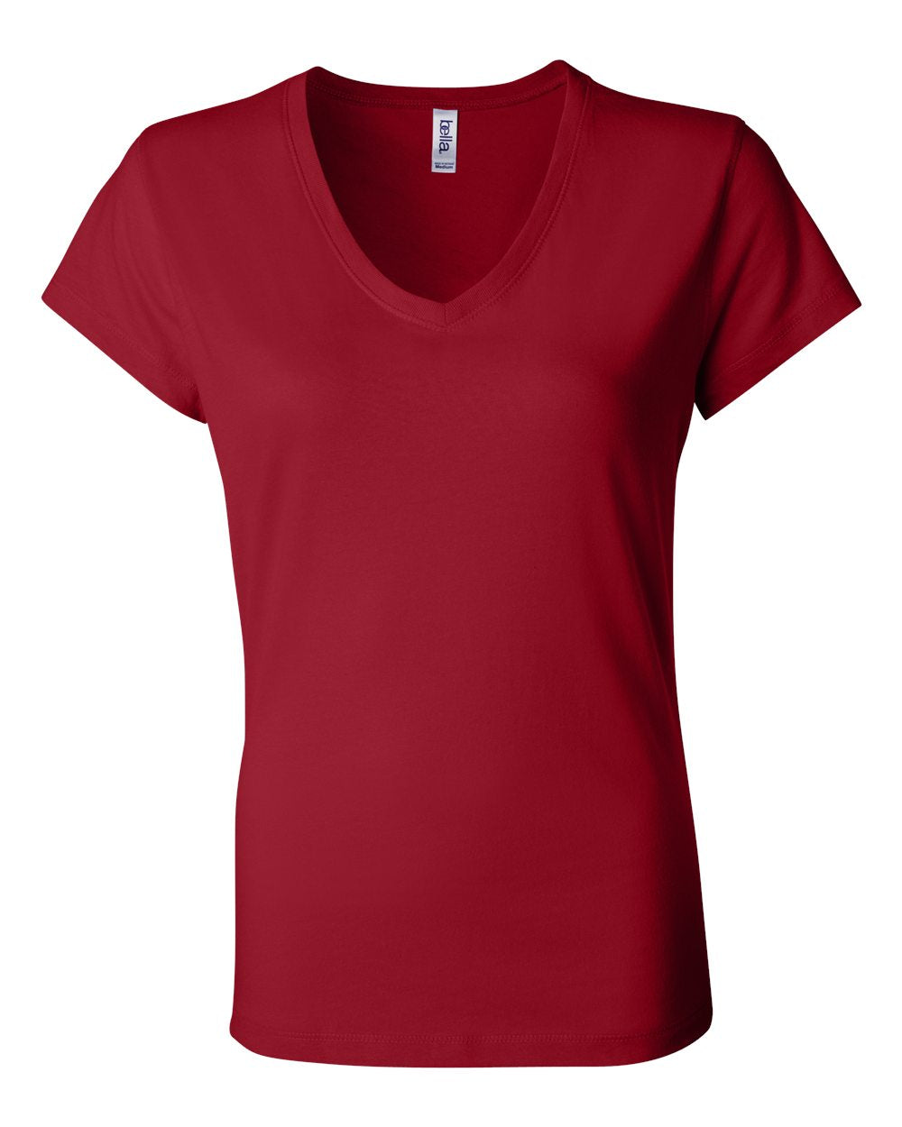 bella+canvas womens v-neck tee red