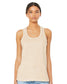 model wearing bella+canvas womens racerback tank in natural