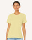 bella+canvas womens relaxed cvc tee heather french vanilla