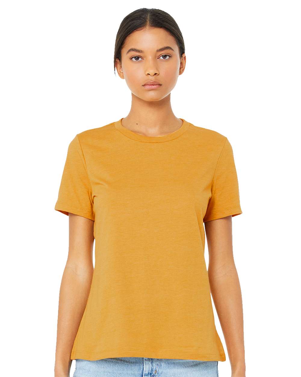 bella+canvas womens relaxed tee mustard