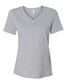bella+canvas womens relaxed CVC v-neck tee athletic heather
