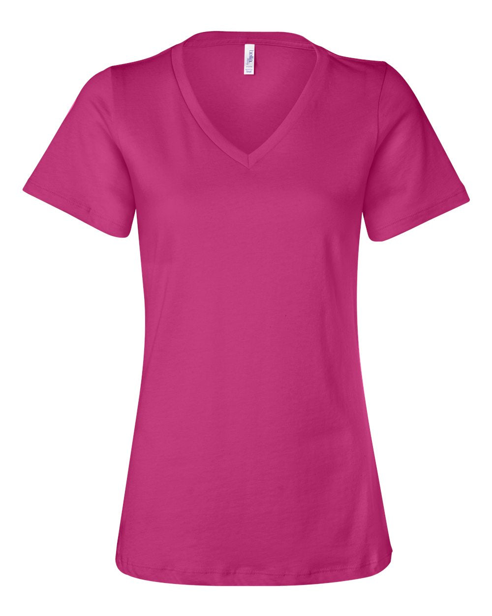 bella+canvas womens relaxed v-neck tee berry