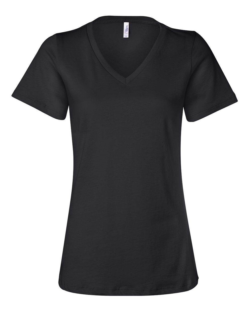 bella+canvas womens relaxed v-neck tee black