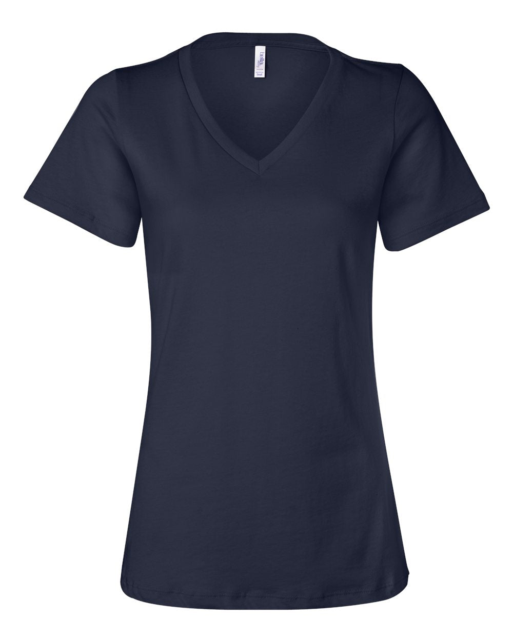 bella+canvas womens relaxed v-neck tee navy