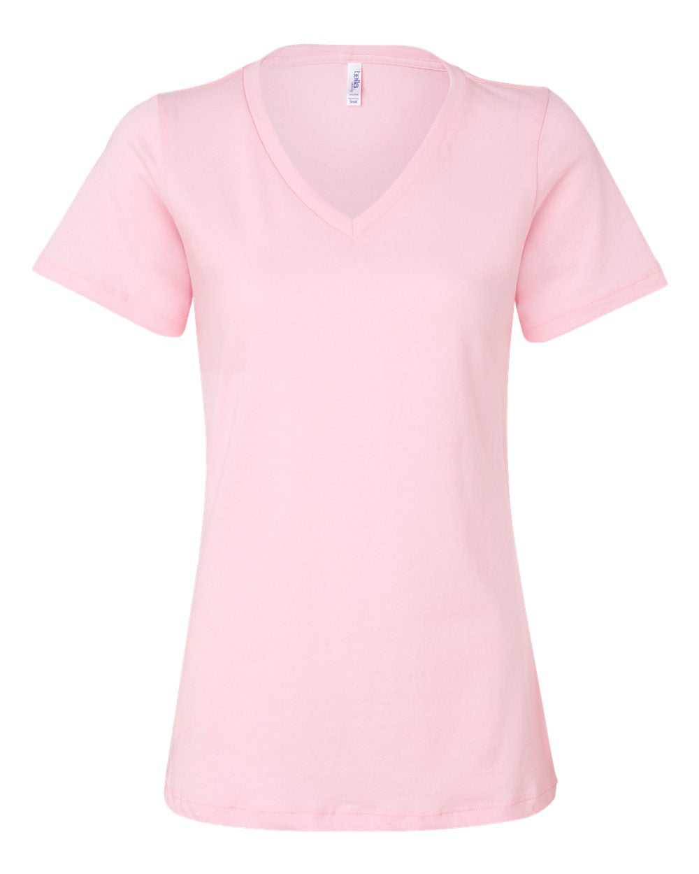 bella+canvas womens relaxed v-neck tee pink