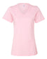 bella+canvas womens relaxed v-neck tee pink