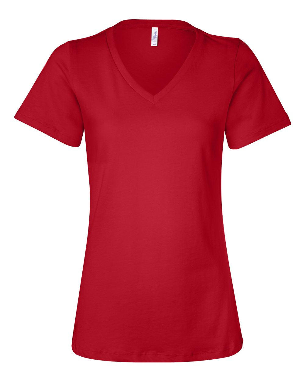 bella+canvas womens relaxed v-neck tee red