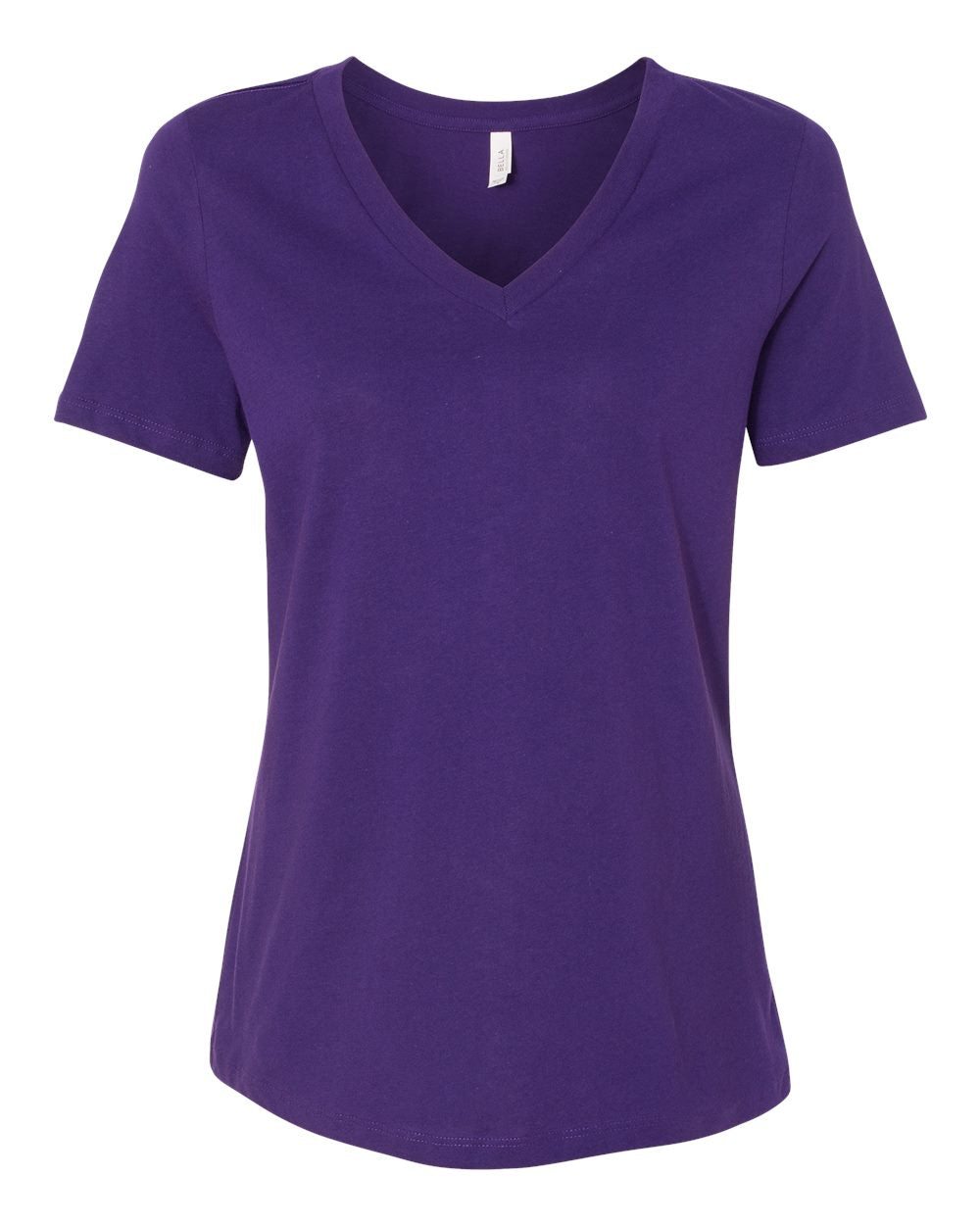 bella+canvas womens relaxed v-neck tee team purple