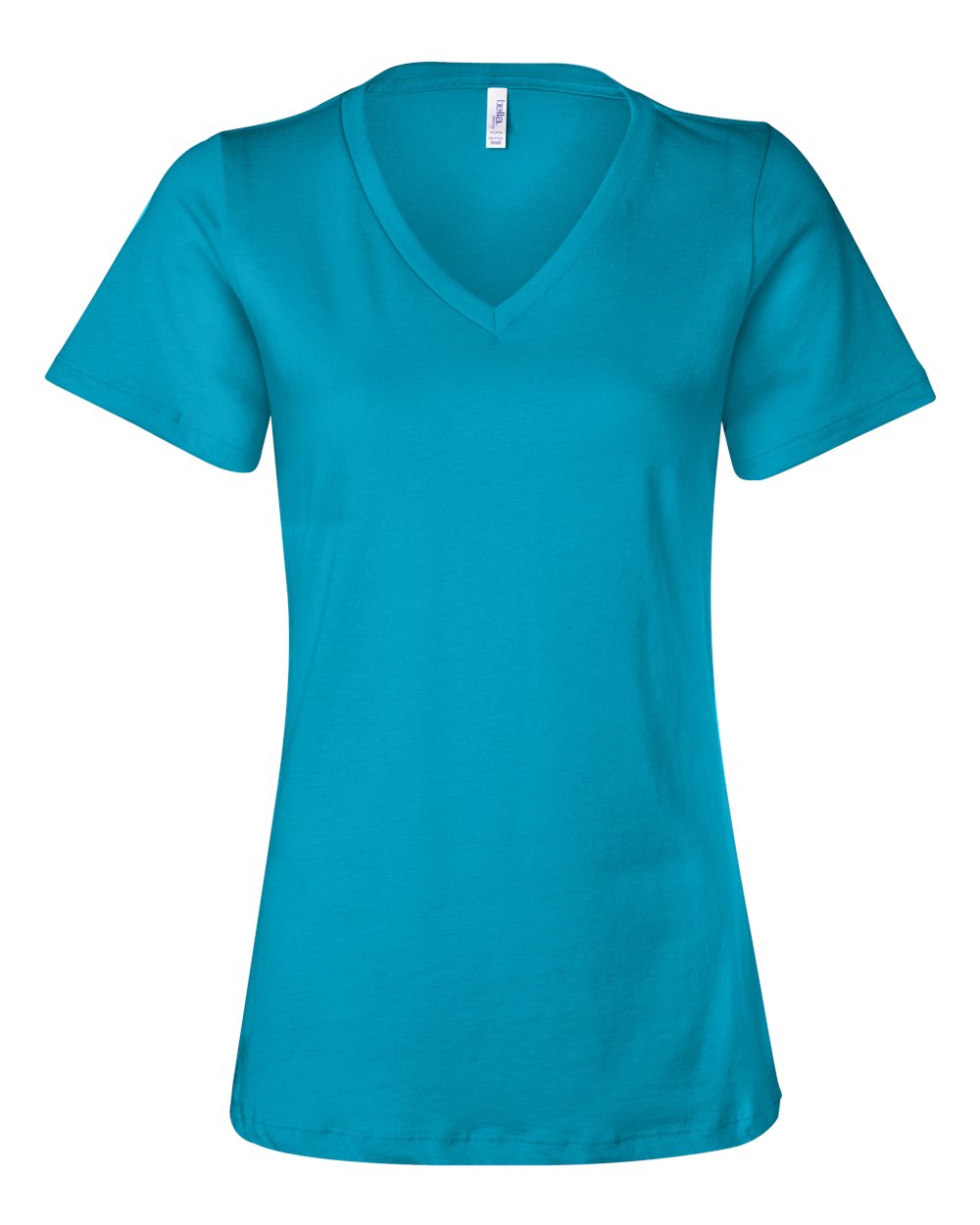 bella+canvas womens relaxed v-neck tee turquoise