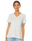 bella+canvas womens relaxed v-neck tee vintage white