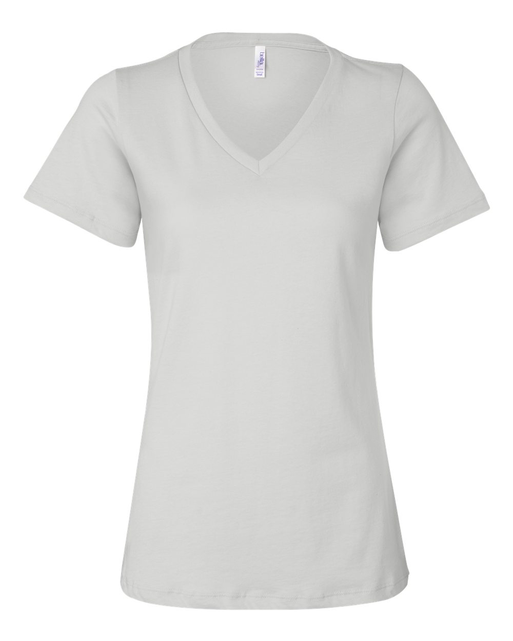 bella+canvas womens relaxed v-neck tee white