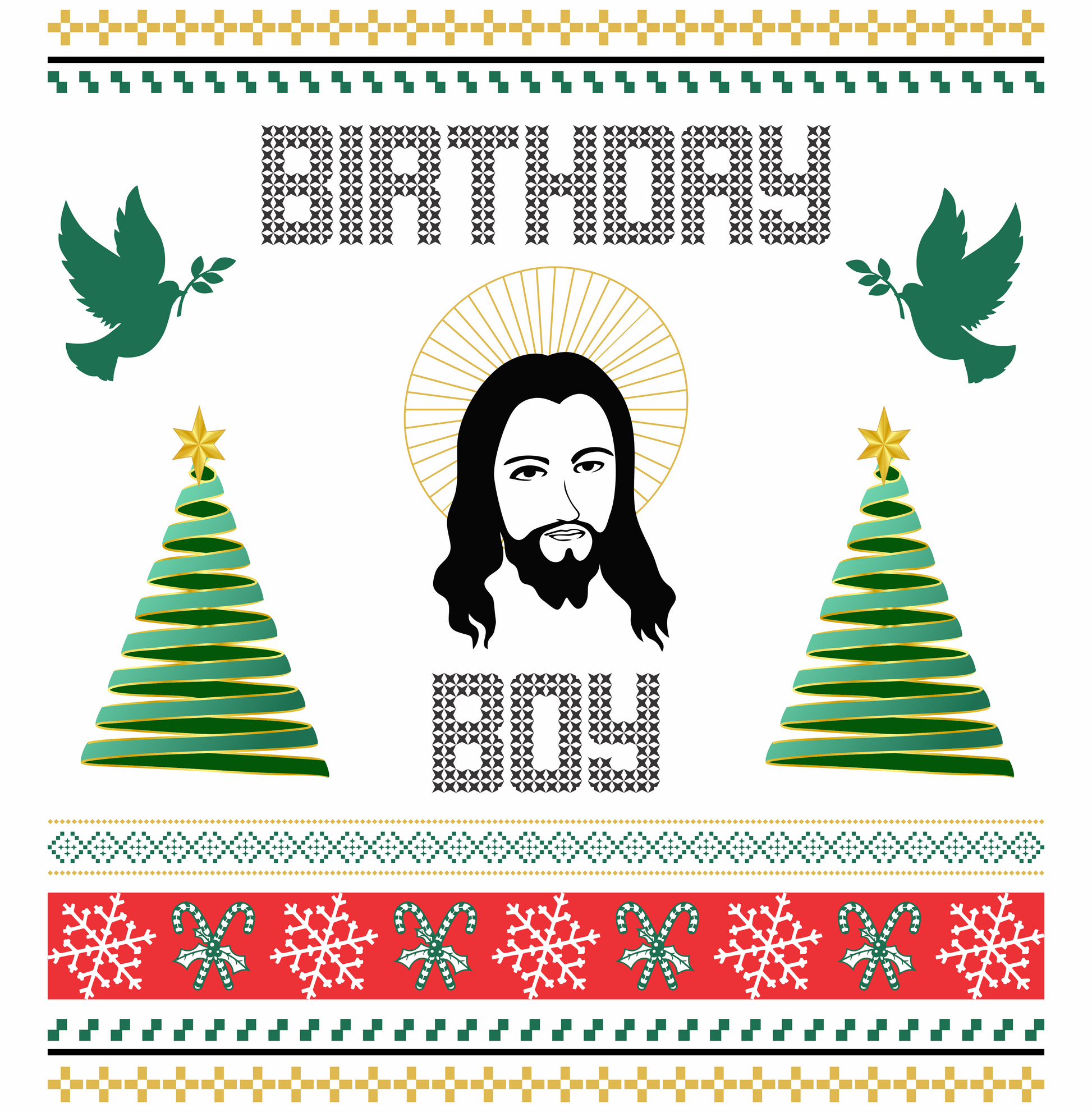 birthday boy christmas DTG design graphic