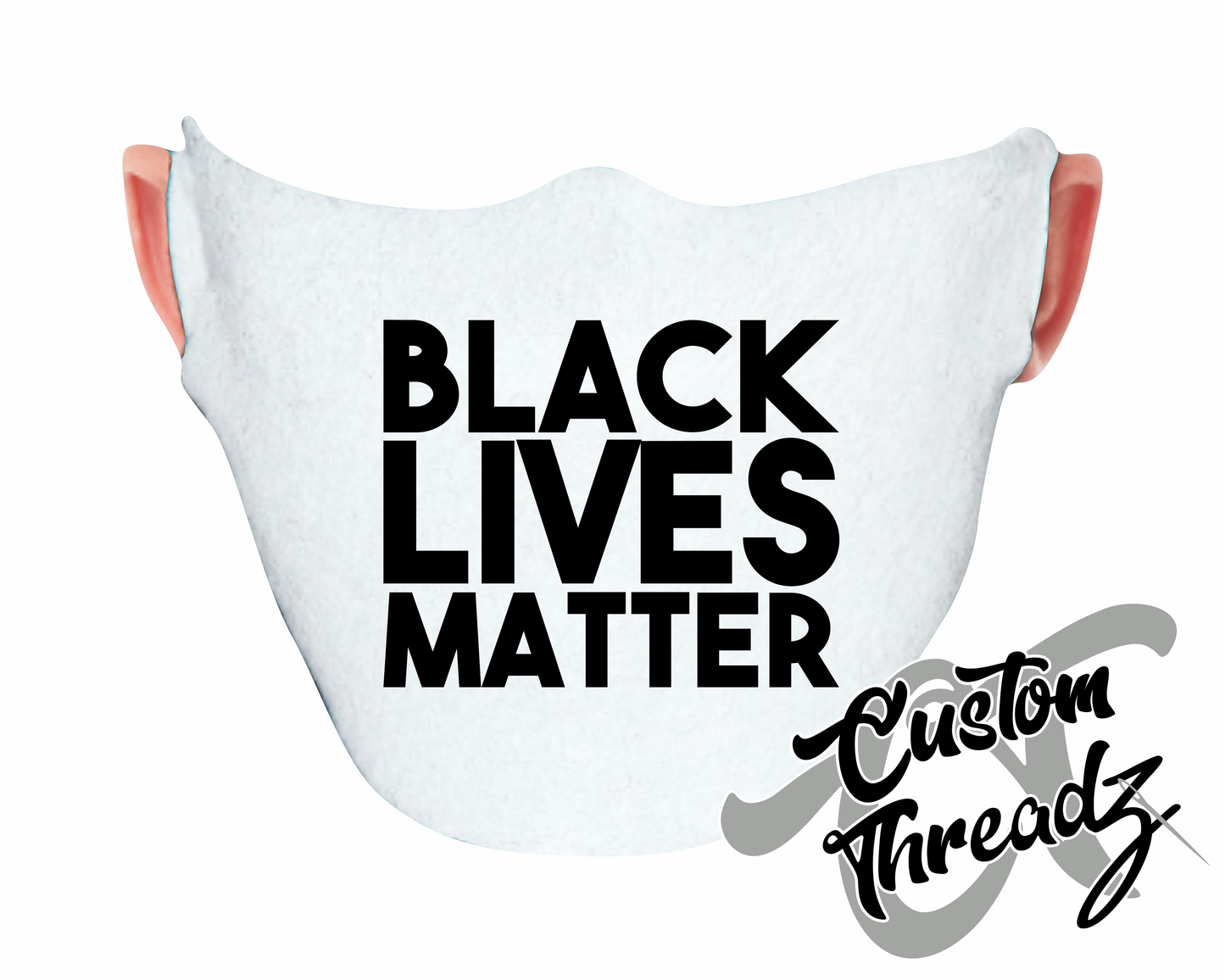 black lives matter white face mask