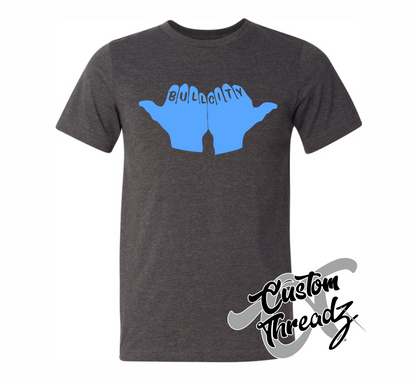 dark grey heather with bull city surgical gloves DTG printed design