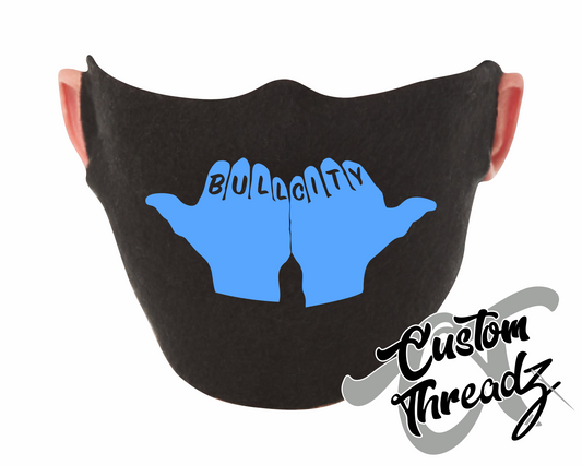black face mask bull city surgical gloves printed design