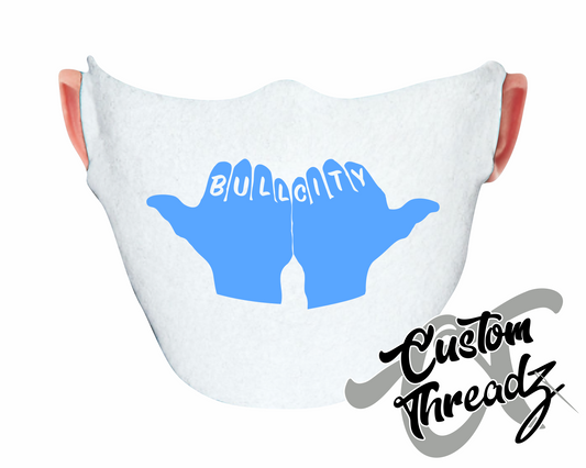 white face mask bull city surgical gloves printed design