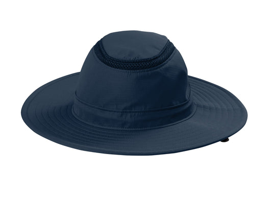 port authority outdoor wide brim hat dress blue navy