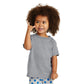 smiling child in port & company toddler core cotton tee athletic heather