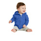 smiling baby in port & company infant full zip hoodie royal
