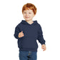 smiling child in port & company toddler hoodie navy