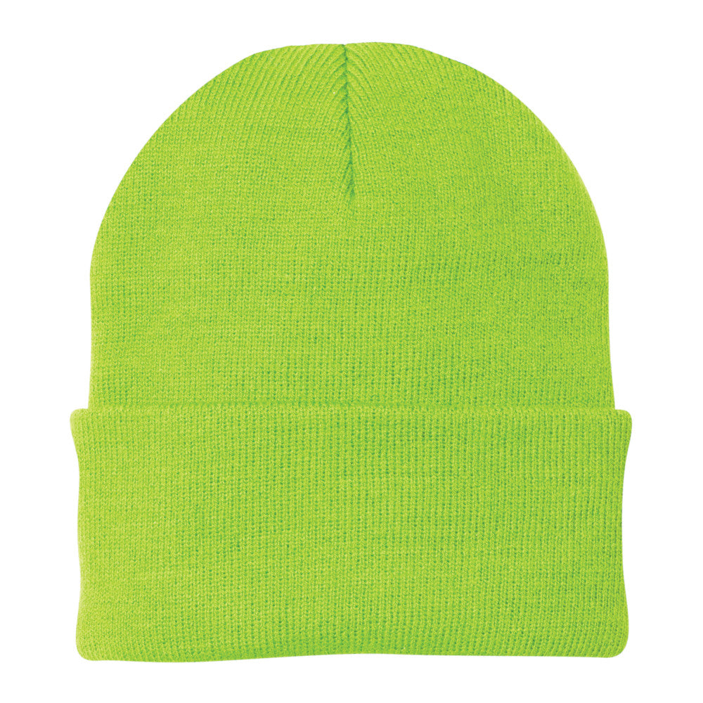 port & company knit cap neon green
