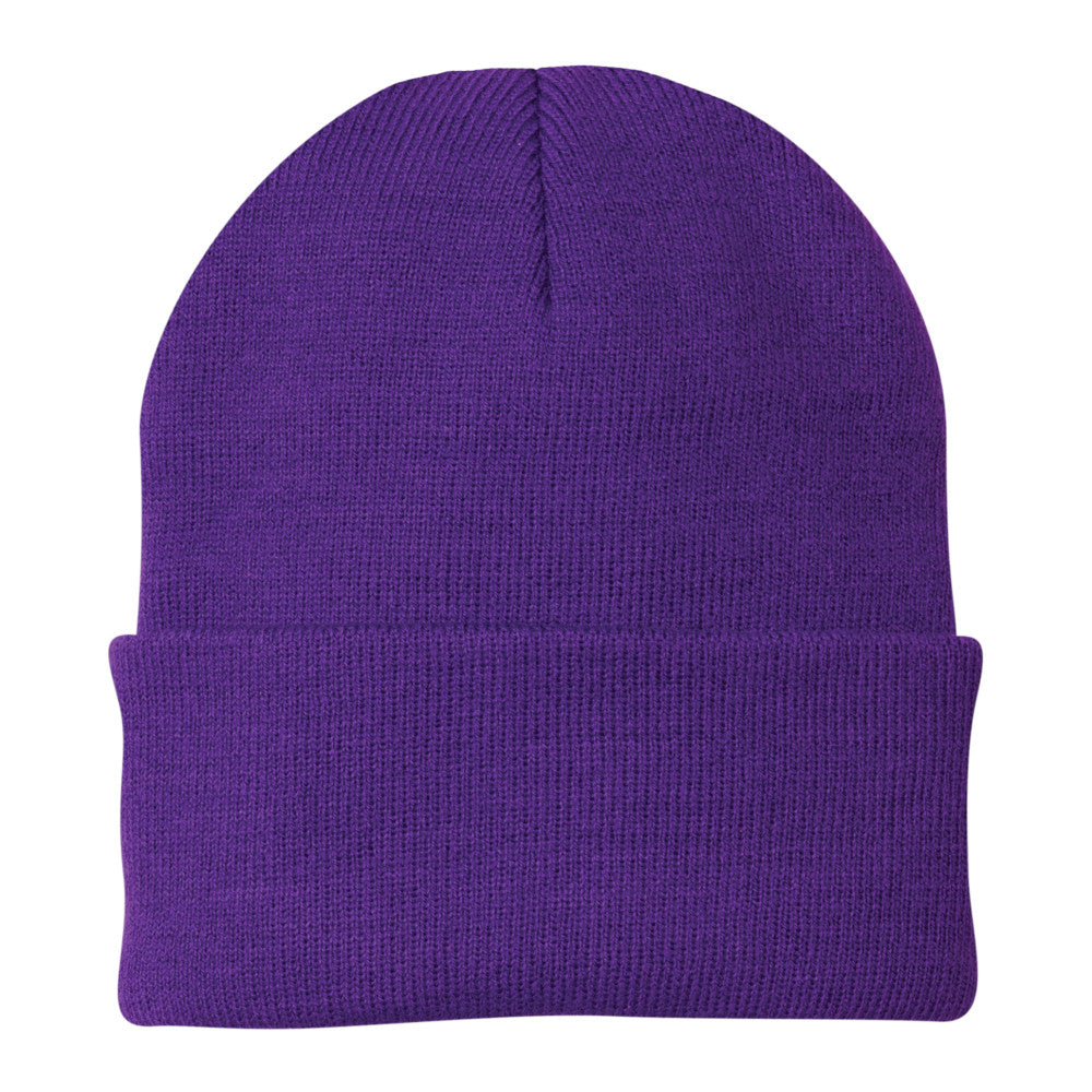 port & company knit cap athletic purple