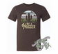 deep brown heather tee with not a hugger cactus DTG printed design