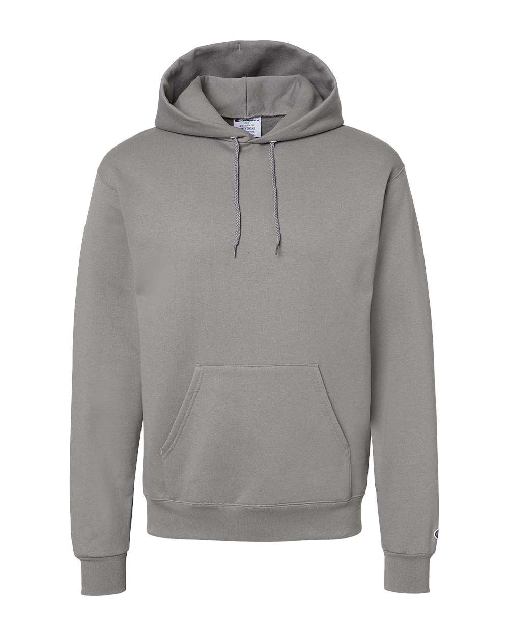 champion powerblend hooded sweatshirt stone grey
