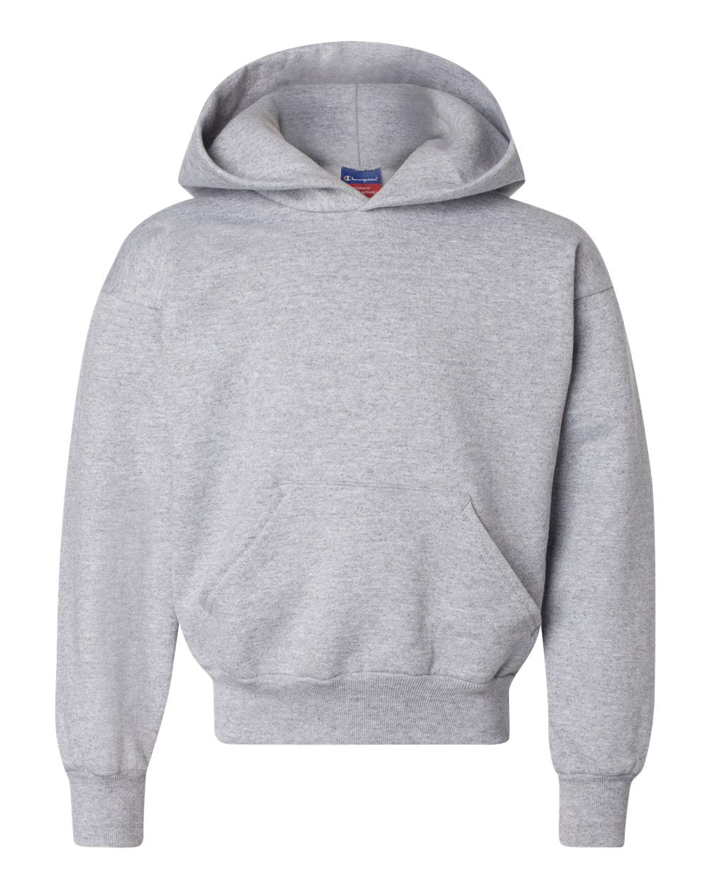 champion youth powerblend hooded sweatshirt light steel grey