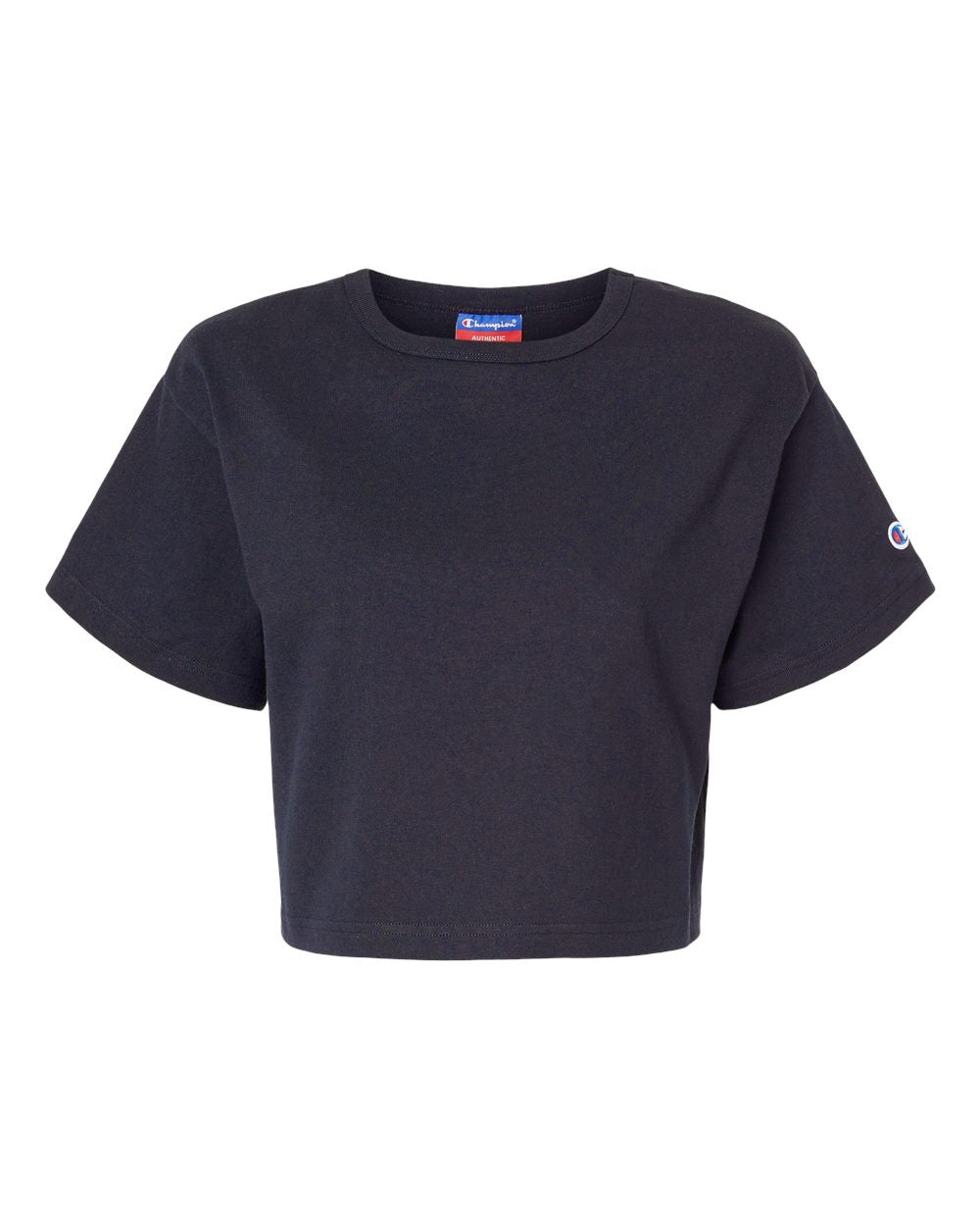 champion womens heritage jersey cropped t-shirt navy