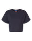champion womens heritage jersey cropped t-shirt navy