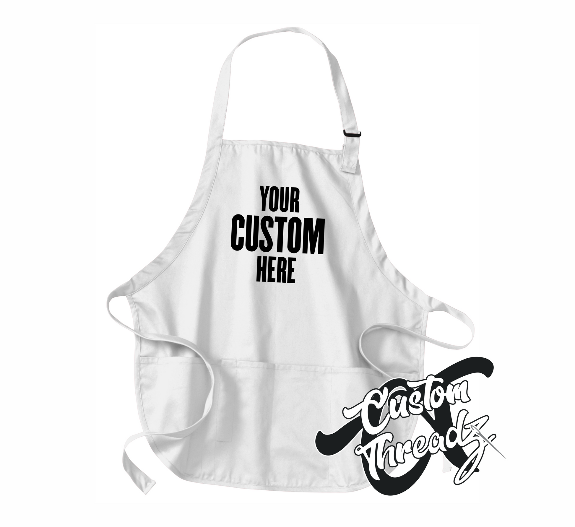 custom apron white