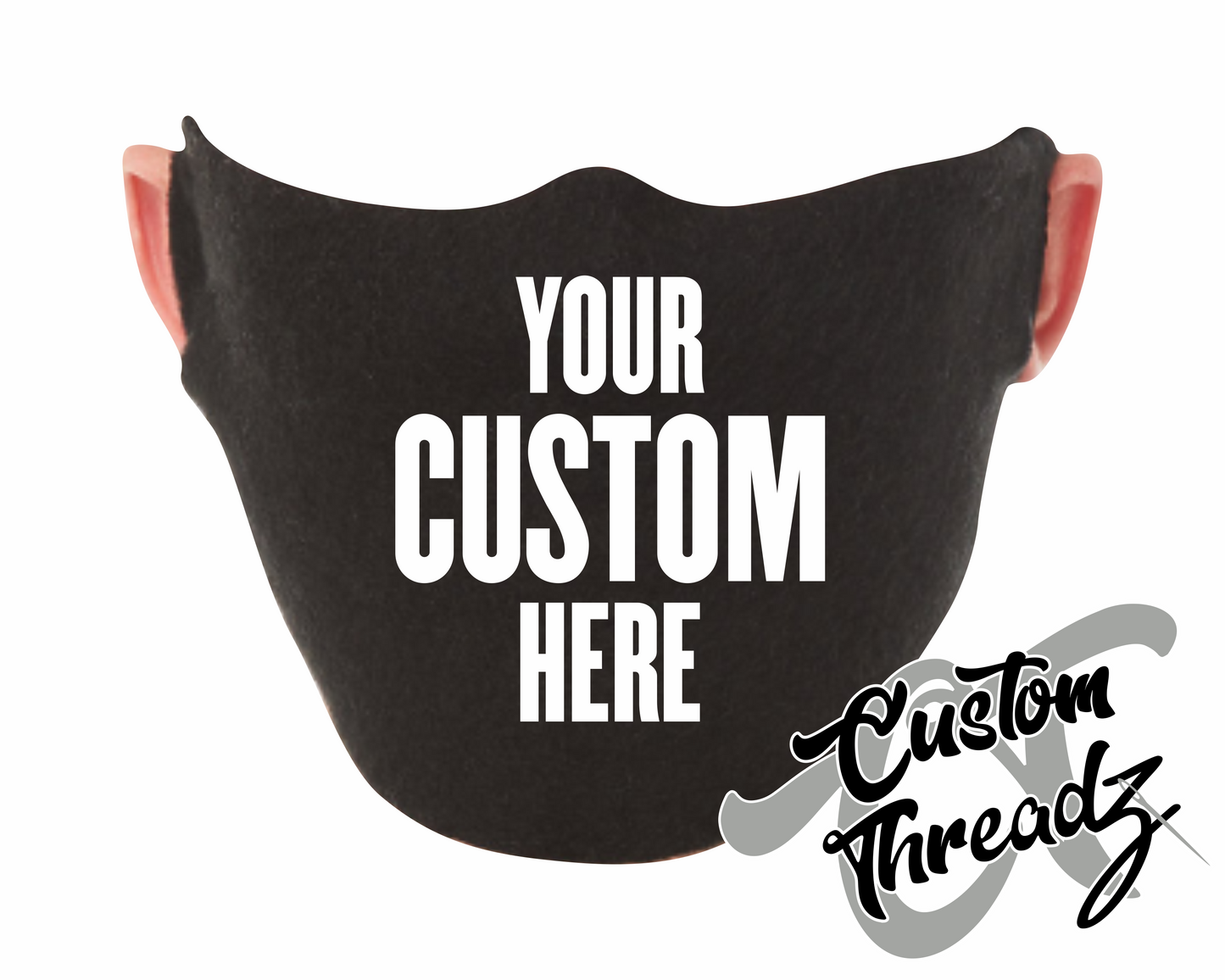 custom black face mask
