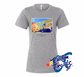 athletic heather grey womens tee with customize durham nc DTG printed design