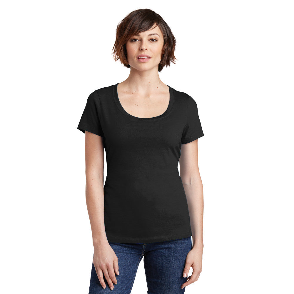 district perfect weight womens scoop neck tee black