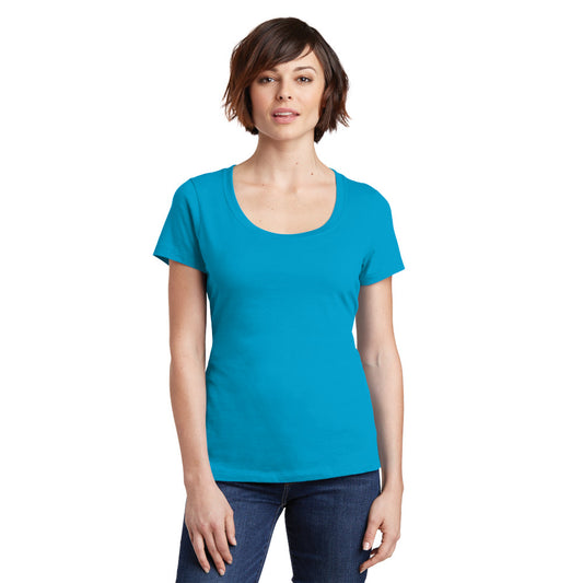 district perfect weight womens scoop neck tee bright turquoise