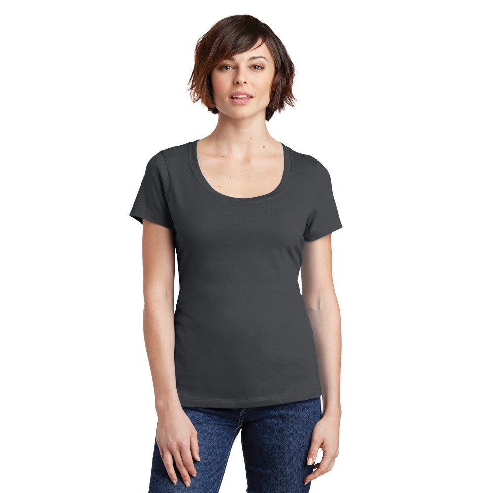 district perfect weight womens scoop neck tee charcoal