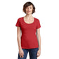 district perfect weight womens scoop neck tee classic red