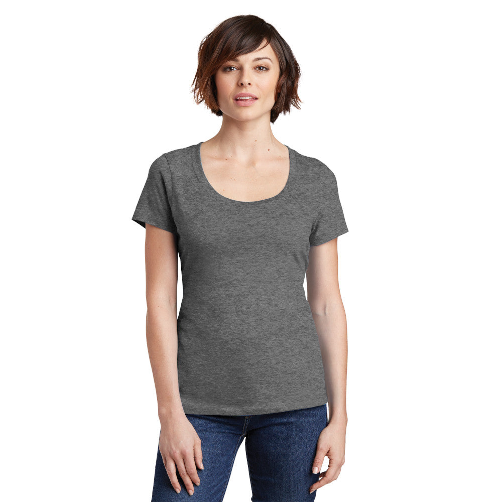district perfect weight womens scoop neck tee heathered nickel